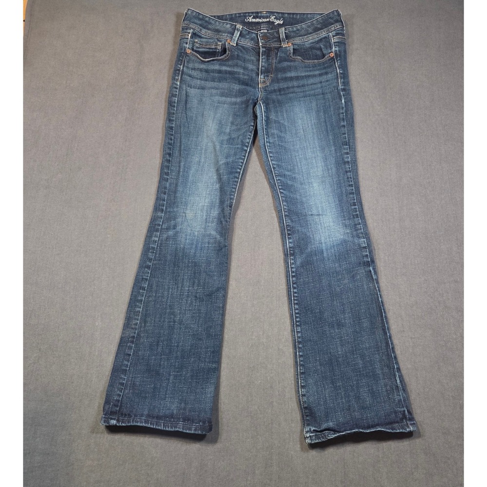 American Eagle Original Boot Jeans Womens 8 Blue Stretch Dark Wash Bootcut